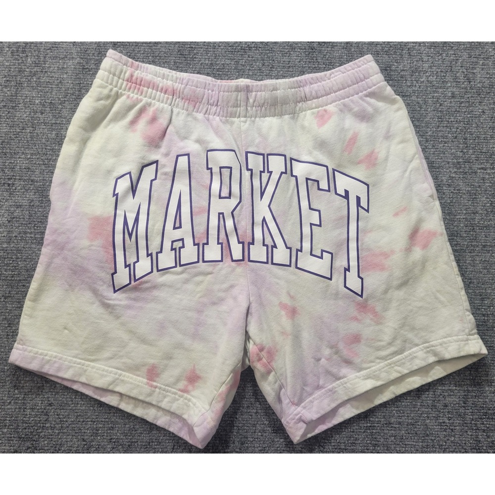 Market Tie Dye Sweat Shorts Mens Medium Pink Purple Arched Logo Streetwear
